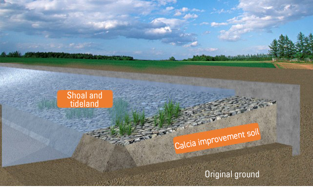 Example of calcia-modified soil application (shoal and tideland construction material)