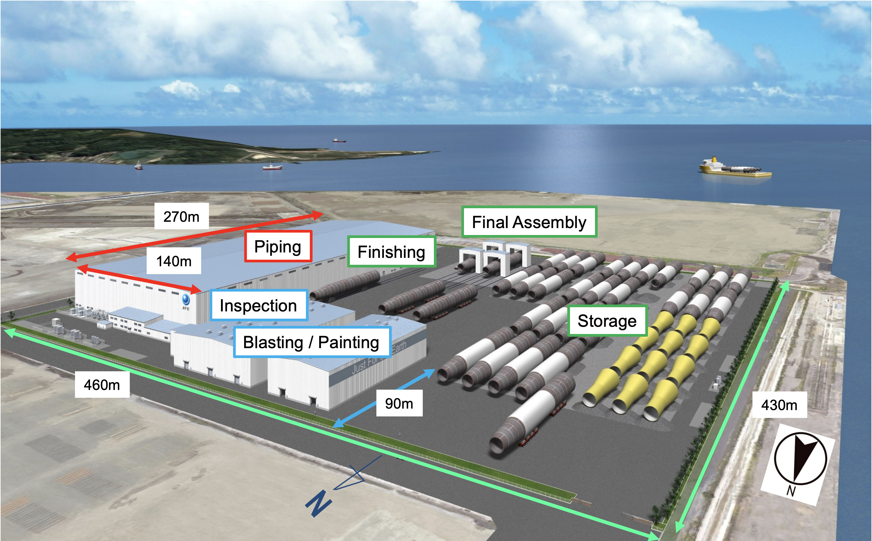 Overview of New Monopile Manufacturing Plant (Kasaoka)
