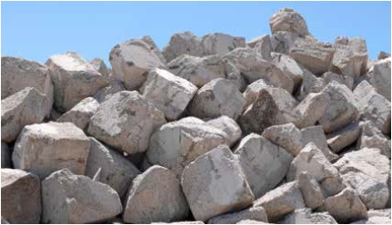 Artificial stones made from steel slag hydrated matrix