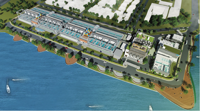 Rendering of the completed project of Jakarta Sewage Treatment Plant (Zone 1)